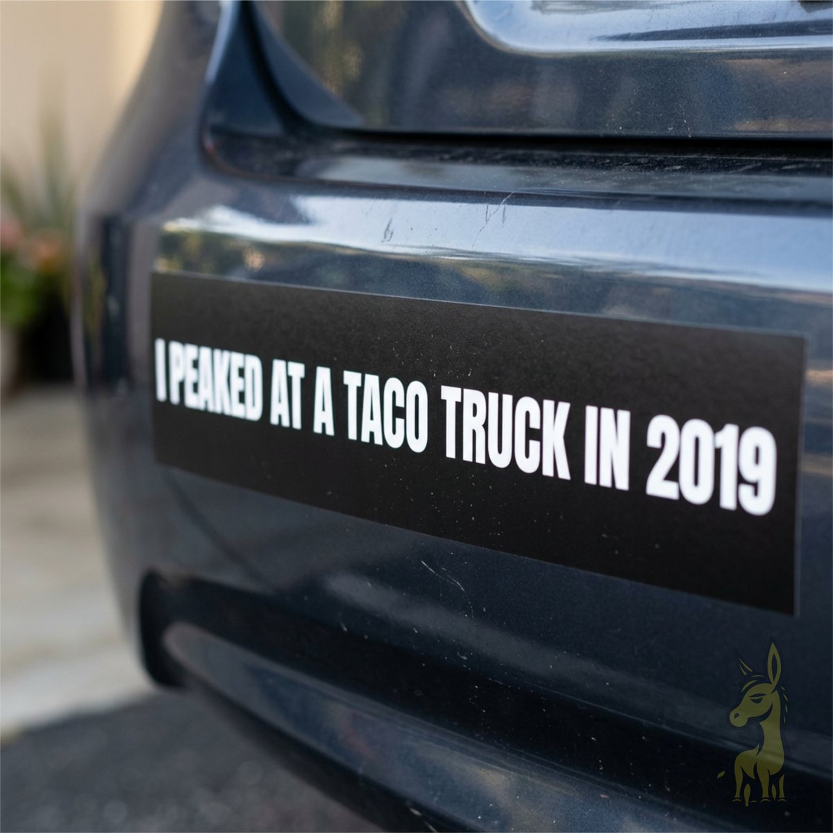 “I Peaked at a Taco Truck in 2019” Statement Sticker