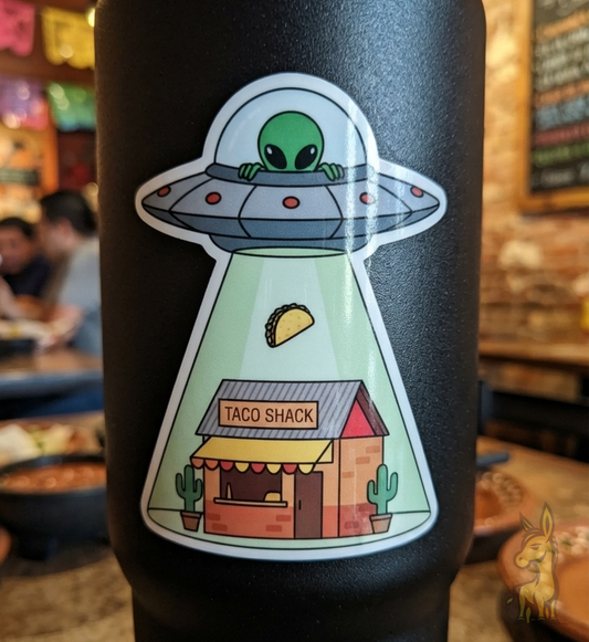 UFO Taco Abduction Vinyl Sticker