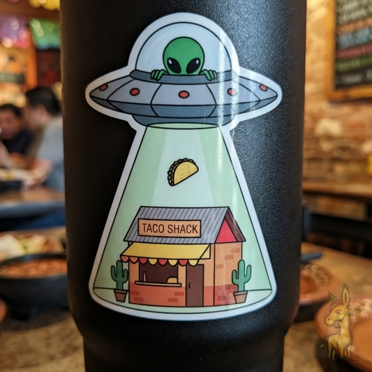 UFO Taco Abduction Vinyl Sticker