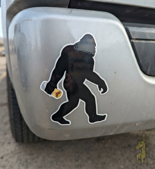 Sasquatch Burrito Silhouette Vinyl Sticker