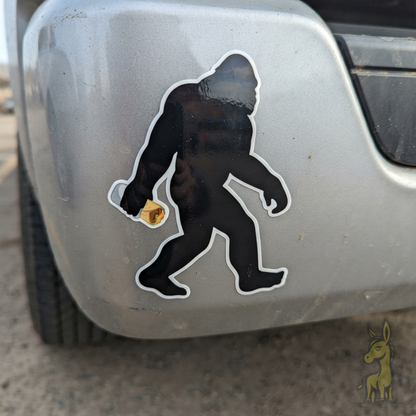 Sasquatch Burrito Silhouette Vinyl Sticker
