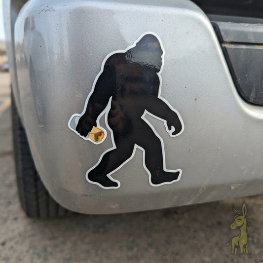 Sasquatch Burrito Silhouette Vinyl Sticker