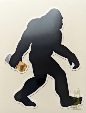 Sasquatch Burrito Silhouette Vinyl Sticker