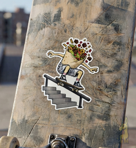 Skating Burrito Vinyl Sticker