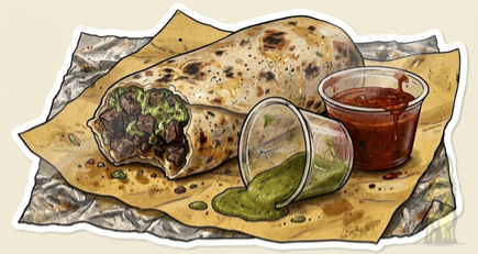 Hot Sauce & Burrito Scene Vinyl Sticker