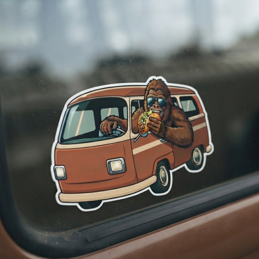 Sasquatch Van Life Vinyl Sticker