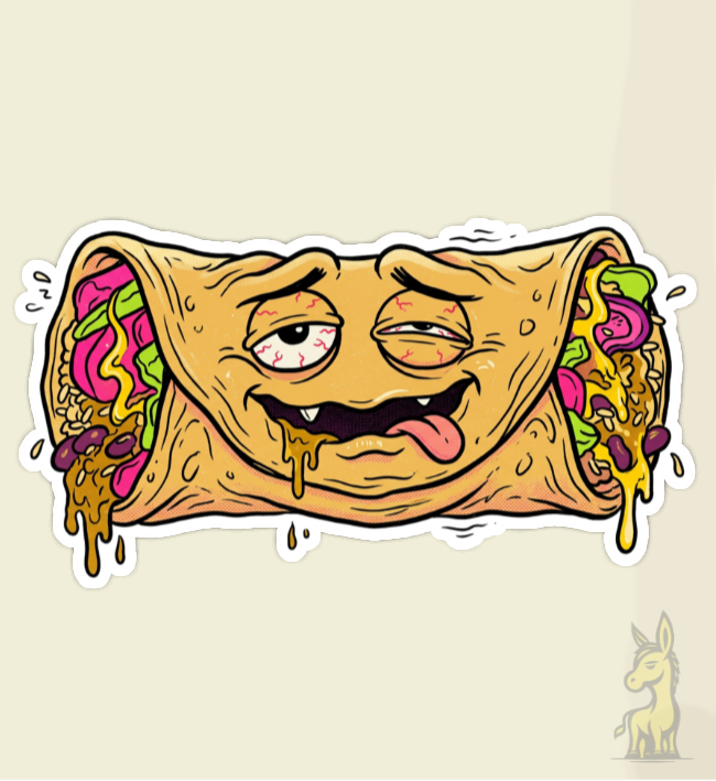 "Buggin' Burrito" Radito Sticker
