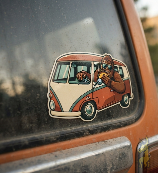 Sasquatch Van Life Vinyl Sticker