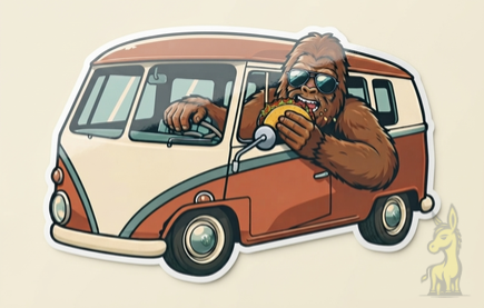 Sasquatch Van Life Vinyl Sticker